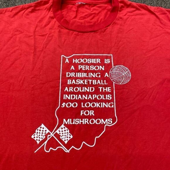 Men's Indianapolis Basketball Mushroom Cup Short Sleeve T-shirt Red 3XL - Picture 1 of 5
